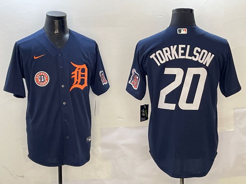 Men Detroit Tigers #20 Torkelson Drak Blue Game 2025 Nike MLB Jersey style 3115->new york yankees->MLB Jersey
